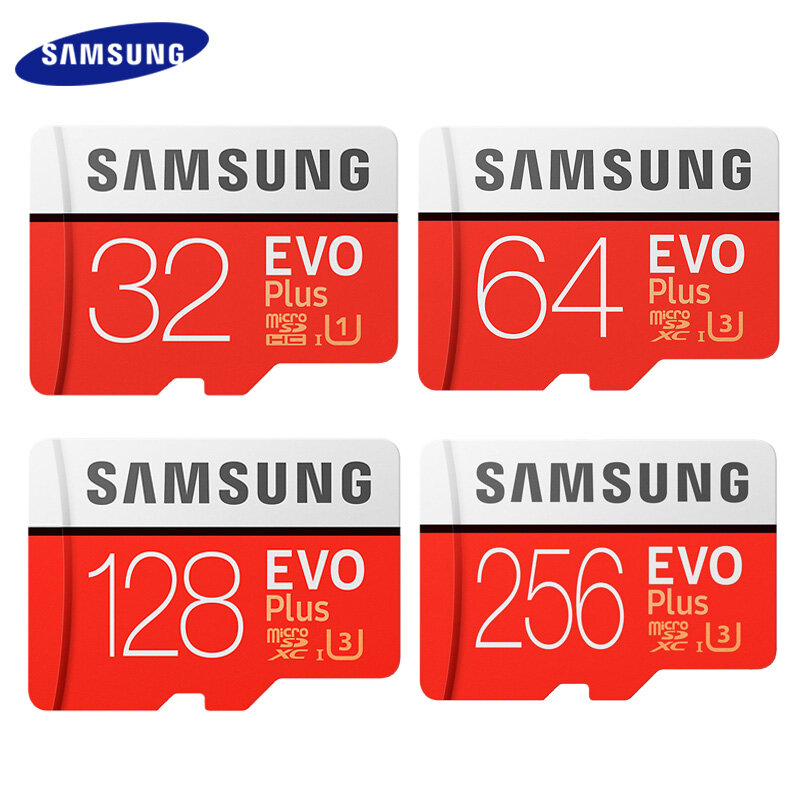 SAMSUNG EVO Plus de tarjeta de memoria de 32 GB 64 GB 128 GB SDXC/SDHC Clase 10 memoria Flash sd micro 256GB TF tarjeta SD para smartphone/cámara Original