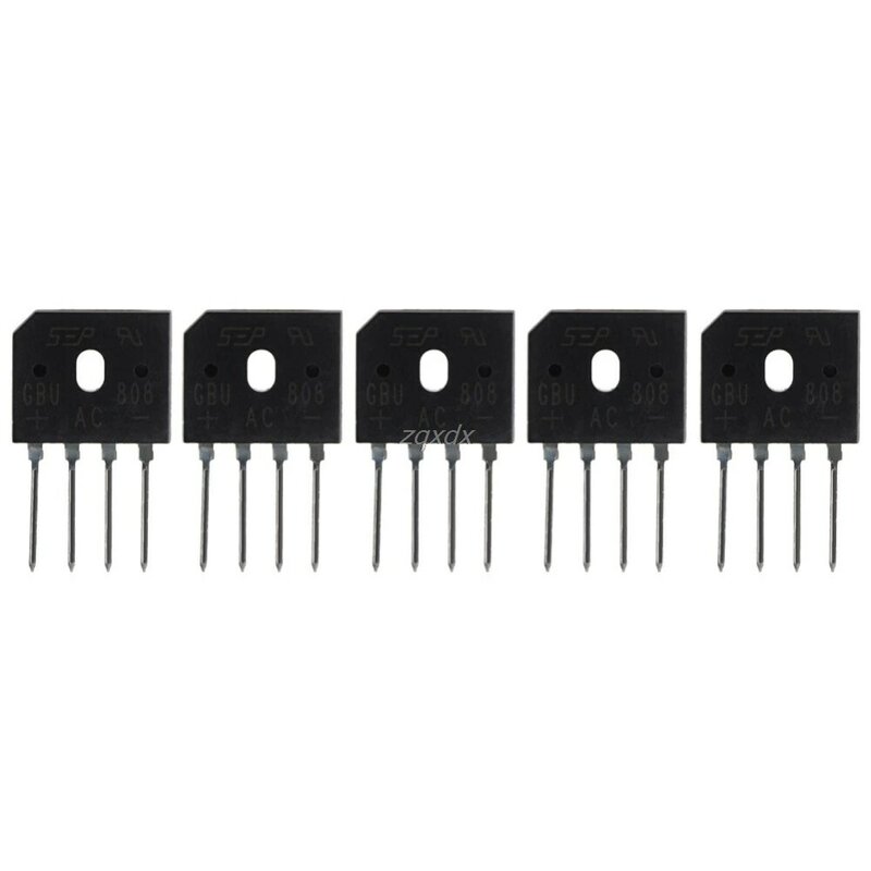 5 peças gbu808 800v 8a monofásico ponte de diodo retificador chip ic whosale e envio direto