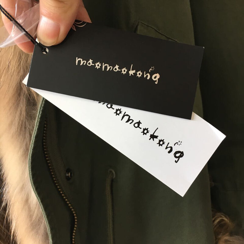 MAOMAOKONG-Casaco de pele real de inverno luxuoso para mulheres, jaqueta, colarinho de pele natural, parkas com capuz, moda superior