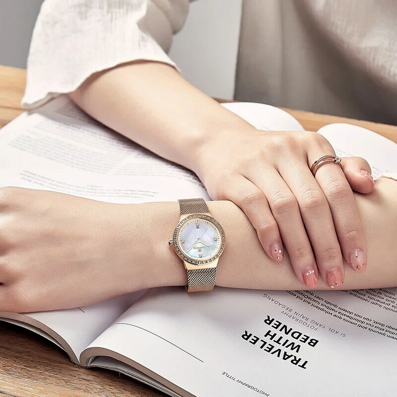 Zegarek damski NAVIFORCE Fashion Casual zegarki kwarcowe damski zegarek wodoodporny ze stali nierdzewnej dziewczyna zegar Relogio Feminino