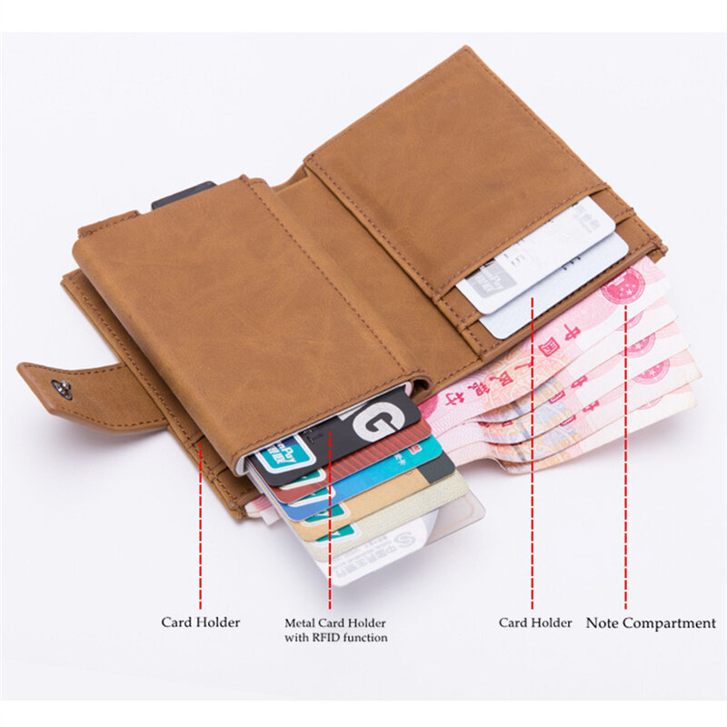 ZOVYVOL-Porte-cartes RFID pour hommes et femmes, portefeuille minimaliste en métal, boîte unique, blocage d'infraction, nouveau style, 2024