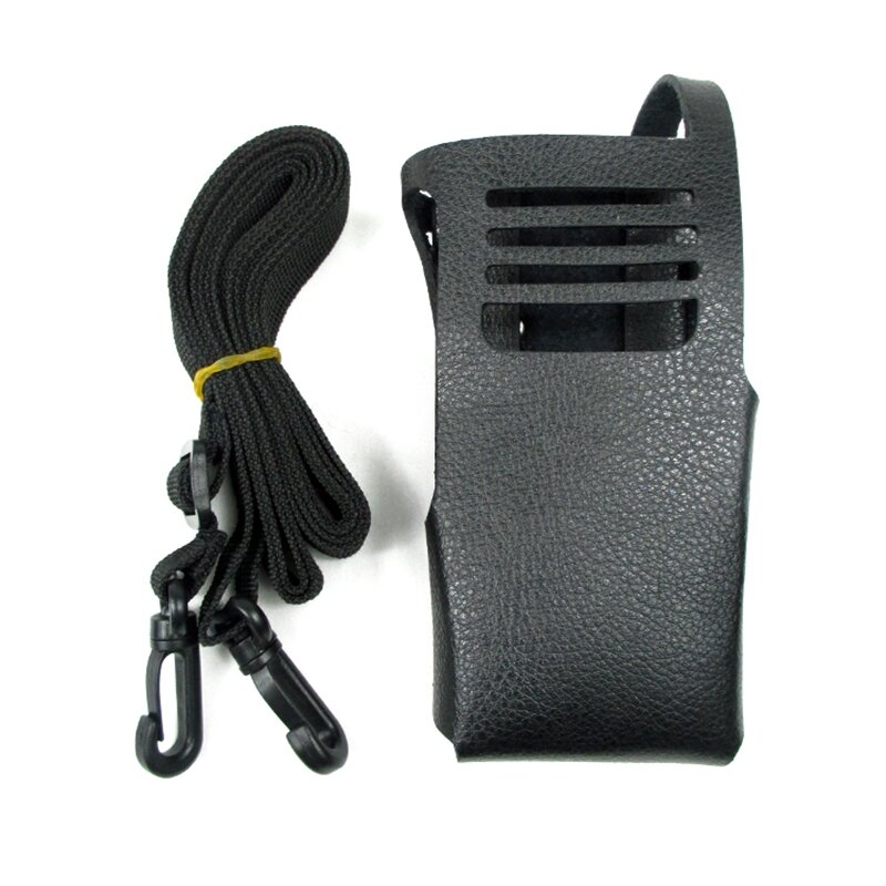 حقيبة كتف من الجلد الطبيعي مع راديو ، حافظة صلبة لهاتف Motorola XIR P8200 P8208 P6500 P6200 GP328D