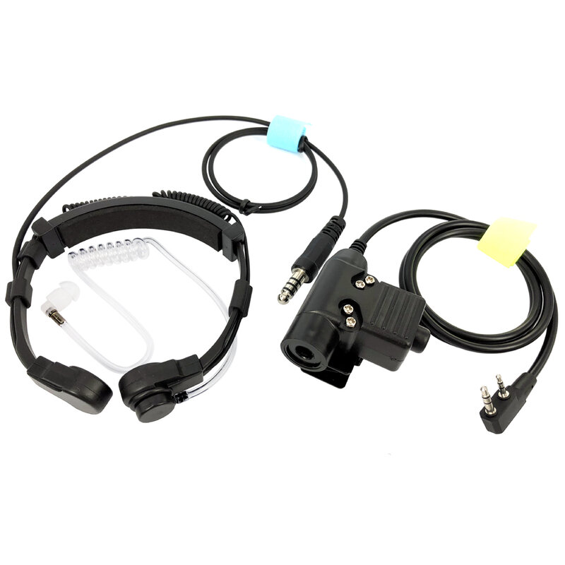 Гарнитура с микрофоном и наушником нашейная тактическая, с вибрацией, противошумовая, кабель K-Type U94 PTT в наборе