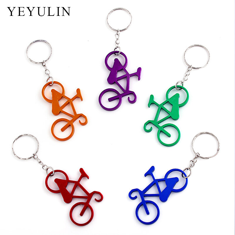New Mixed Random Color Alloy Sunny Bicycle Keychain Souvenir Gift For Men Women Lovely Handbag Keyring Jewelry 10pcs