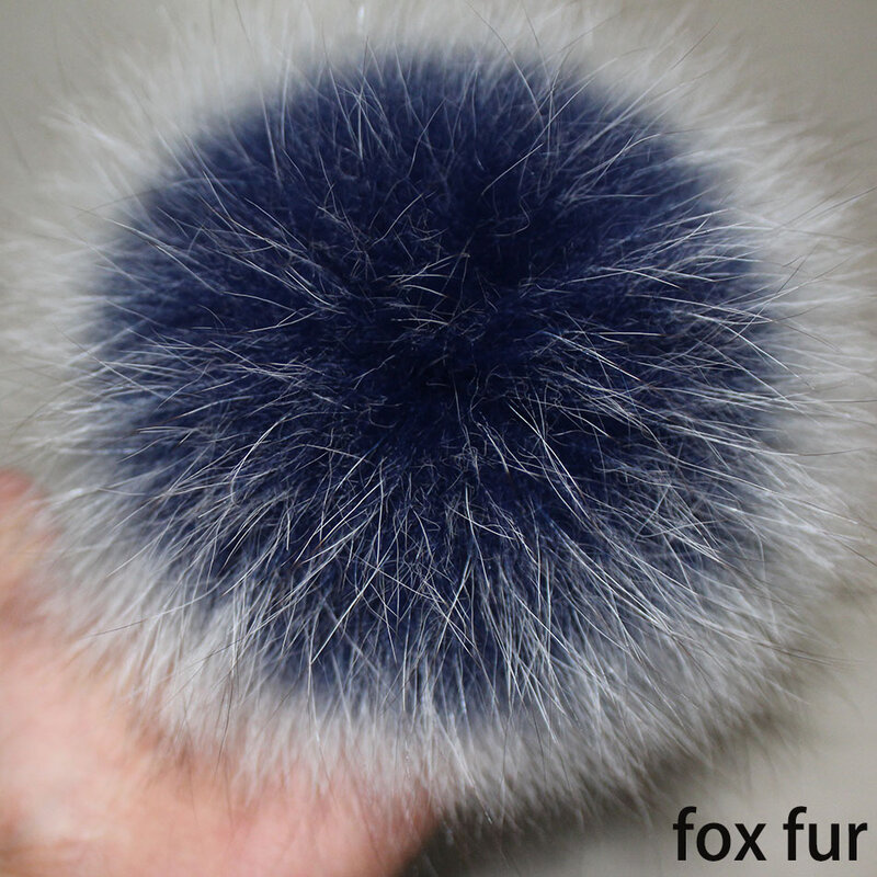 Pompons bricolage fourrure de renard véritable, gros pompon de fourrure naturelle, moelleux, pour chapeaux, casquettes, bonnets tricotés, porte-clé, 14-15CM