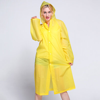 Capa de chuva feminina, capa transparente de eva, capa de chuva portátil e leve, não descartável para adultos