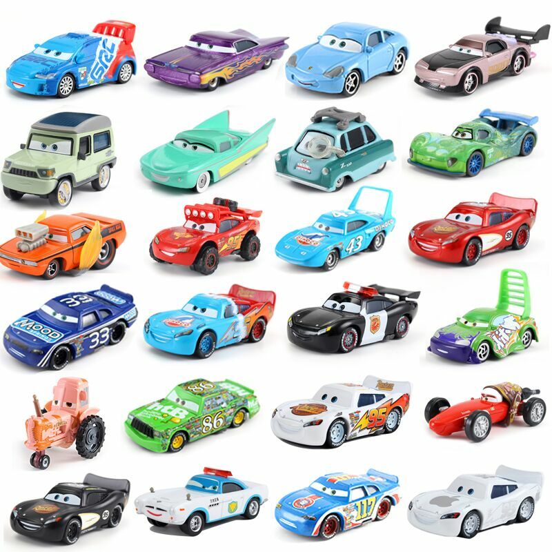 Disney Pixar Cars 3 Hudson Hornet Jackson Storm Mater 1:55 Diecast in lega di metallo modello di auto giocattolo regalo di natale bambini ragazzi giocattoli