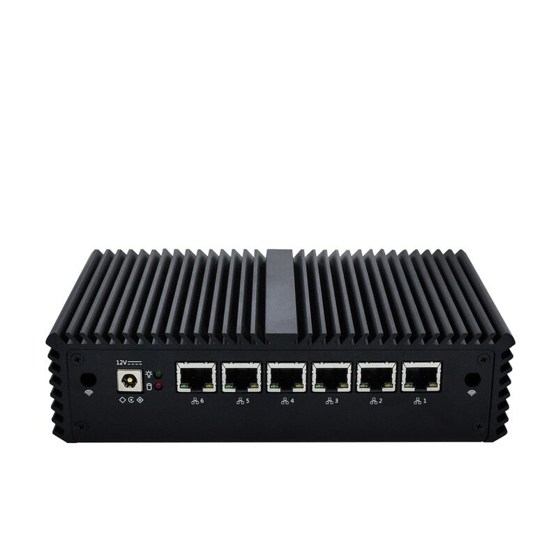 QOTOM Kaby Lake CPU Mini PC senza ventola Q525G6 Q535G6 3965U/Core i3-7100U 6 Gigabit NIC Router AES-NI PF Ubuntu CentOS