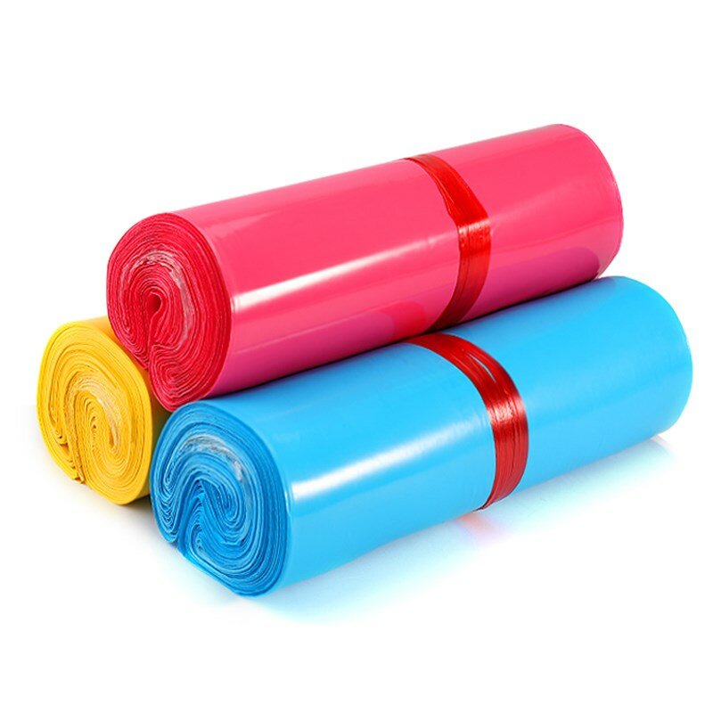 Bolsas de mensajería desechables a prueba de agua, sobres coloridos de envío, 10 unidades por lote