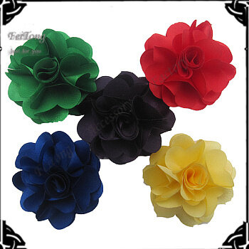 Flores de tela satinada, 36 unids/lote, 6cm de diámetro, 26 colores a elegir, Envío Gratis