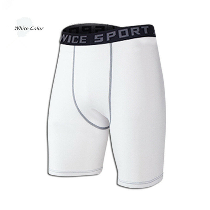 Pantaloncini a compressione da uomo 2XL 3XL 4XL 5XL 120KG abbigliamento Casual Fitness maschile sotto lo strato di Base Skinny Gym sport elastico Legging bianco