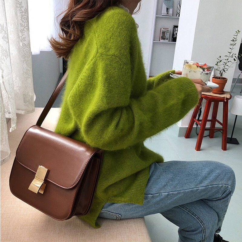 Casual PU Messenger Bags for Women Commuter Designer Shoulder Crossbody Bag Simple Small Phone Purses Bolsa Feminina Chic Sac