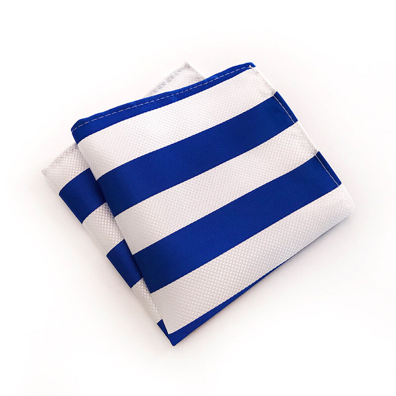 Mannen Hankerchief Vierkante Upscale Polyester Mode Zakdoek Handdoek voor Accessoires Formele Strepen Pocket Pocket Handdoek