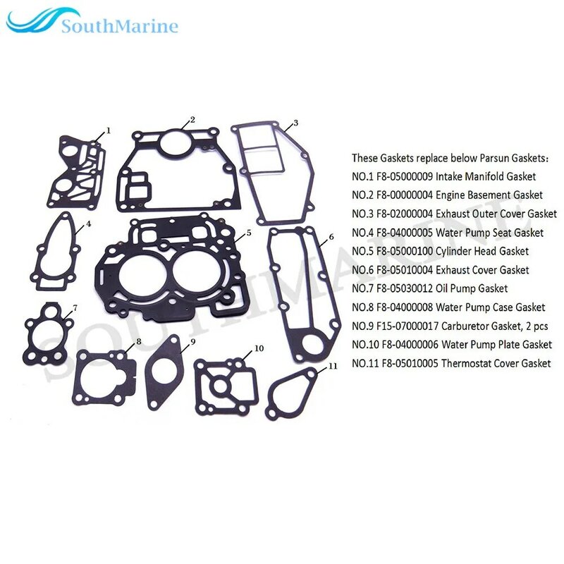 Boot Motor Komplette Power Kopf Dichtung Dichtung Kit für Parsun HDX Makara Außenbordmotoren F8 F9.8