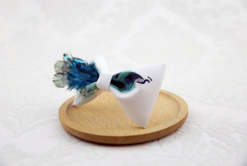 New Miễn Phí Vận Chuyển 2016 Người Đàn Ông giản dị của Thời Trang nam Handmade thiết kế ban đầu Màu Xanh Màu Xanh Lá Cây Peacock Feather tie kết hôn noreturn