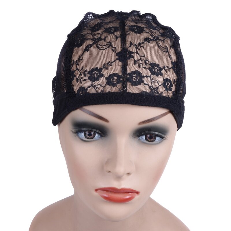 Ajustável Lace Wig Cap para fazer perucas, Black Dome Cap, Redes de cabelo, Hair Weaving Stretch, 5PCs