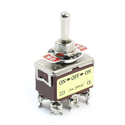 Interruptor de palanca de Control de tipo basculante momentáneo, DPDT ON-OFF-ON, CA 250V 15A E-TEN223