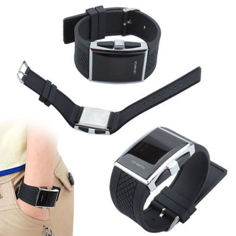 Montre-bracelet de sport unisexe à affichage numérique LED, boîtier carré décontracté, cadeau à la mode