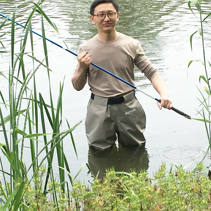 Original Jeerkool Outdoor Fly Fishing Waders Waist Pants Waterproof Breathable Chest Hunting Wading Pants Belt Clothes For Shoe