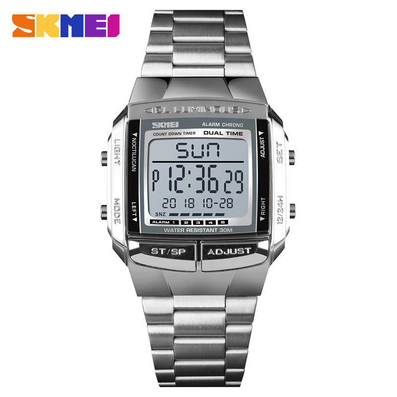 SKMEI – montres de sport militaires, montres électroniques pour hommes, Top marque de luxe, horloge masculine étanche LED, montre numérique Relogio Masculino