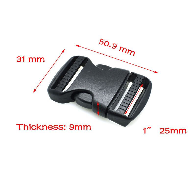 1pcs/pack Plastic buckle Side Release Belt buckle Dual Adjustable buckles Dog Straps Package accessories Black