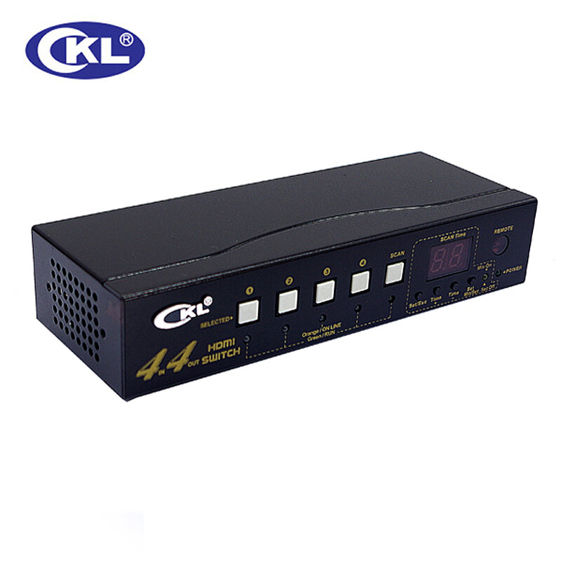 CKL-444H 고품질 4 in 4 out hdmi 스위치 분배기 ir 원격 rs232 지원 ps3 ps4 xbox 1080 pc dv dvd hdtv 용 3d 360 p