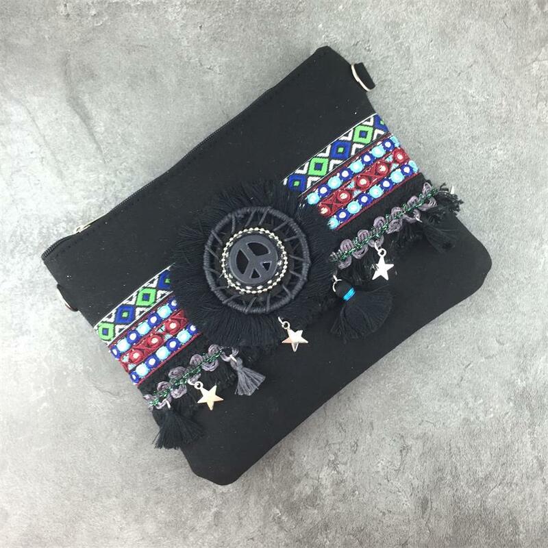 Tas tangan kulit wanita antik pinggiran baru tas tangan Boho desainer dompet mewah tas kurir wanita kancing rumbai kecil