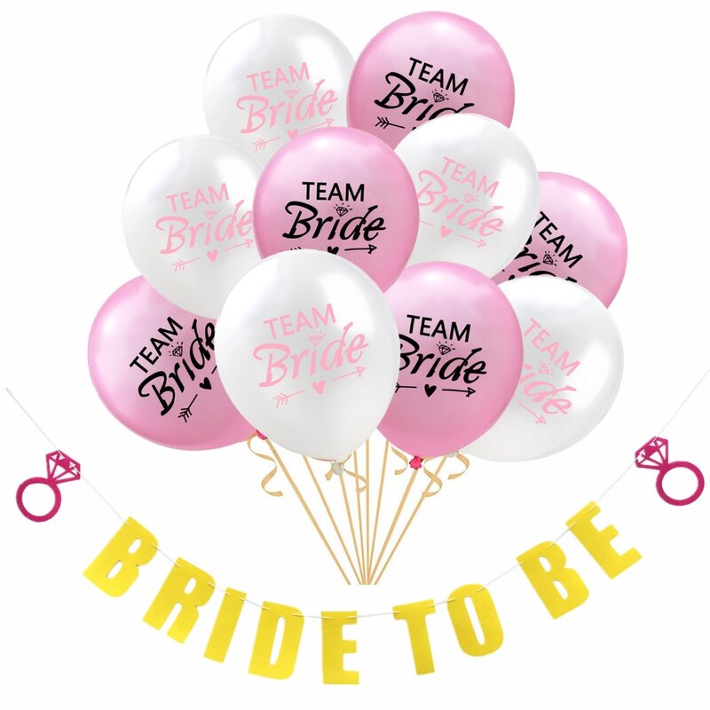 Balões de festa de noiva, balões para decoração de festa de aniversário, faixa para chá de noiva infantil, 10 peças
