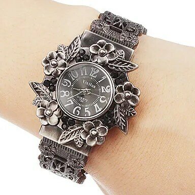 Vintage bransoletka zegarek kobiety zegarki moda Casual kwiaty zegarek damski zegarki damskie zegarek damski reloj mujer