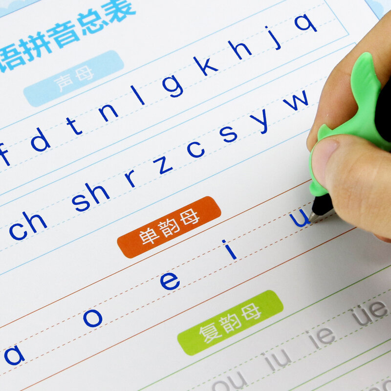 Libro de escritura de caligrafía para niños, 2 piezas, pinyin chino/Número/Inglés Groovee, para principiantes