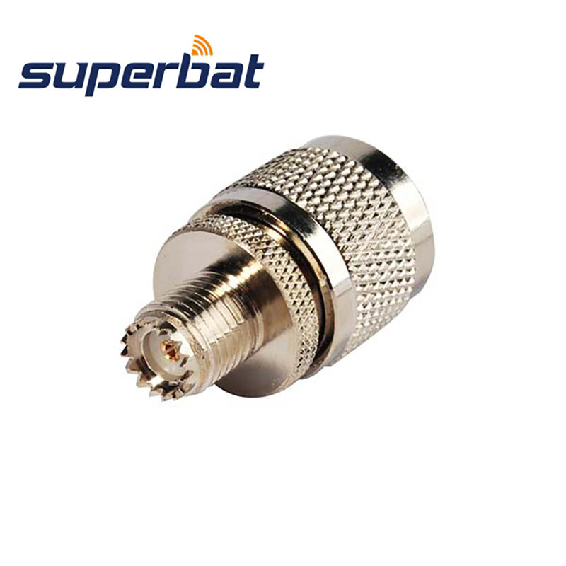 Superbat adaptor UHF ke Mini-UHF, konektor RF lurus wanita UHF Male ke Mini-UHF 5 buah