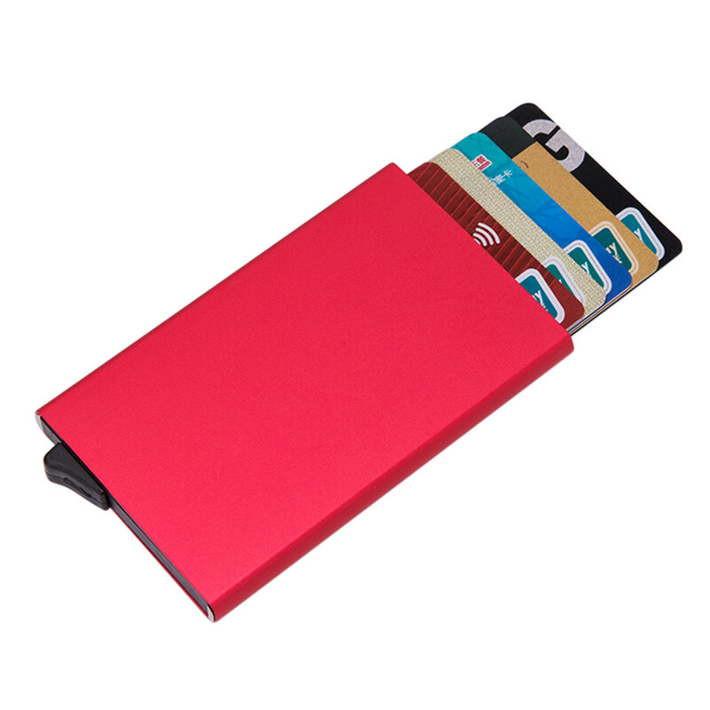 Portable ultra thin Anti-Theft  credit bank ID card holder High-Grade Alumina Solid Color business name Card case Box