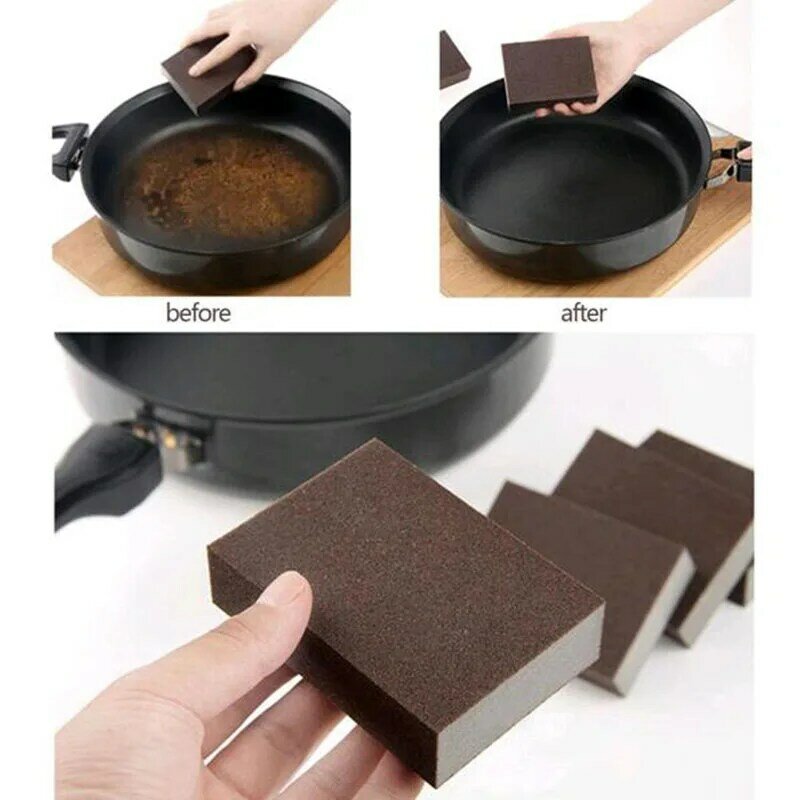 1Pcs Sponge Magic Eraser for Removing Rust Cleaning Cotton Emery Sponge Melamine Kitchen Supplies Descaling Clean Rub Pot