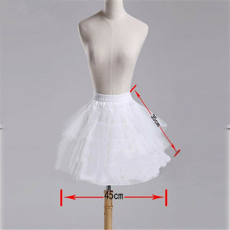 Rok balet hitam putih stok terbaik rok pengantin Crinoline pendek Ruffle Tulle rok Dalaman wanita
