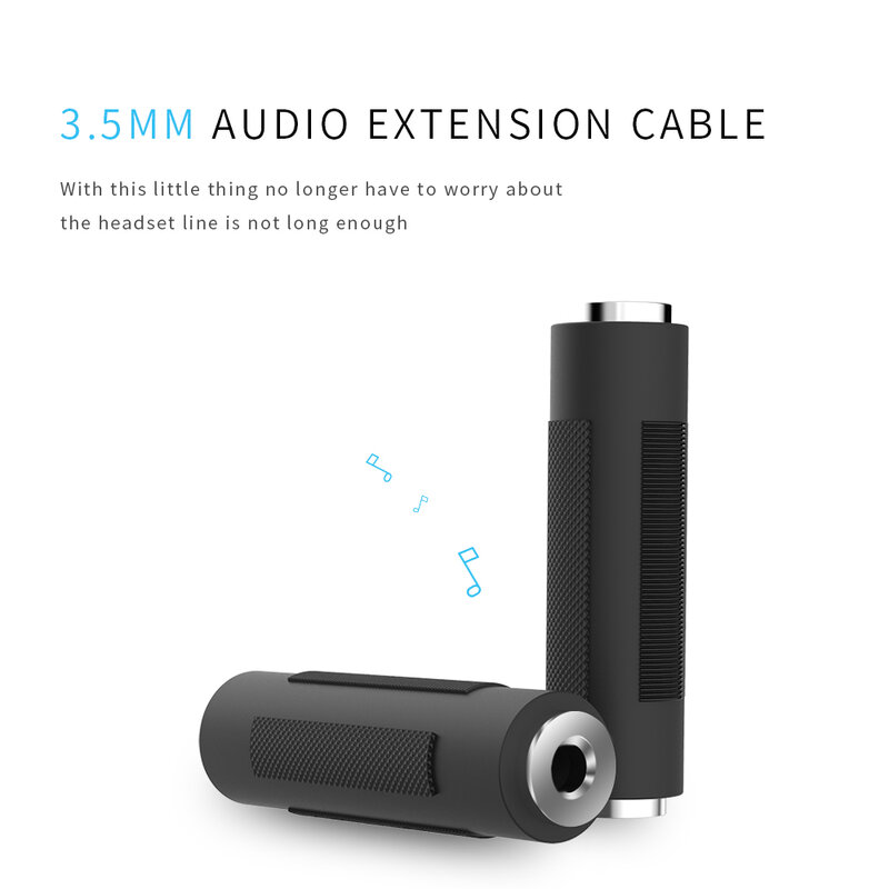 3.5mm Adapter Audio do zestawu słuchawkowego słuchawki 3.5mm Jack żeński-żeński Adapter Stereo złącze Audio przedłużacz kabla