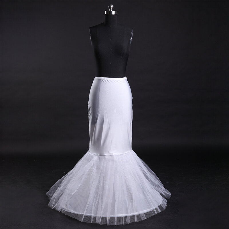 Wholesale Price 1 Hoop Bone Elastic Waist Petticoat For Bridal Mermaid Wedding Dress Crinoline Slip Underskirt in Stock Fast