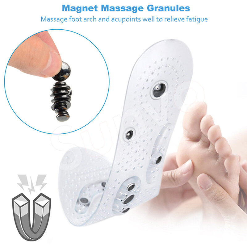 Terapia magnética Perda de Peso Emagrecimento Massagem Palmilha Cuidados Com Os Pés Palmilhas de Silicone Transparente Sola de Sapato Pad Dropshipping Por Atacado