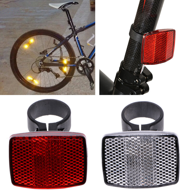Bicicleta Guiador Refletor Lente Reflexiva Frente Segurança Luz de Aviso Luz Traseira