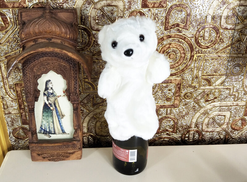 BOLAFYNIA Mainan Boneka Tangan Anak-anak Beruang Kutub Putih Bayi Mainan Boneka Mewah untuk Hadiah Natal Ulang Tahun