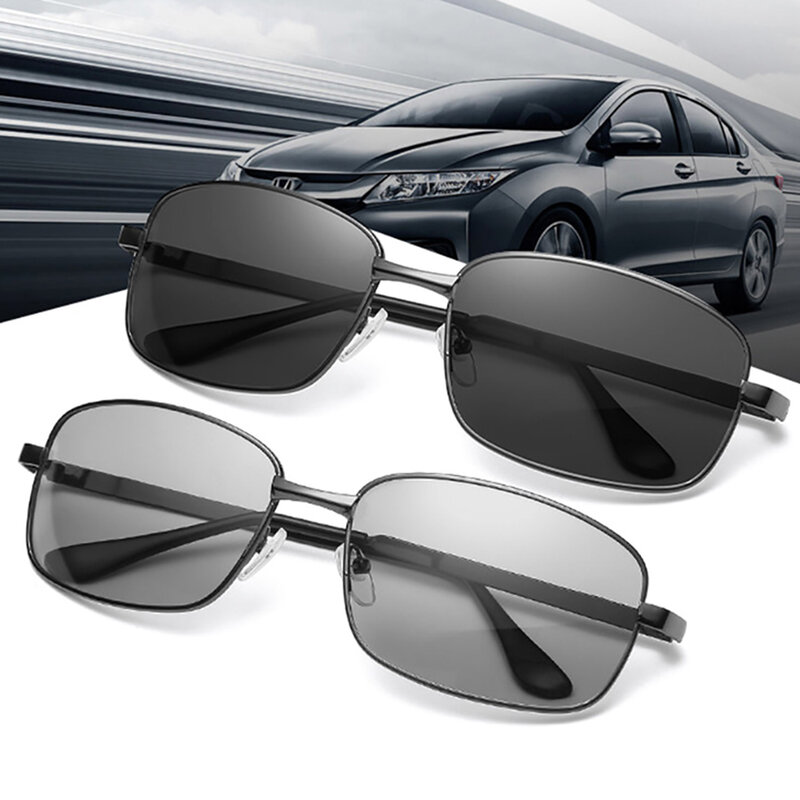 VIVIBEE-gafas de sol polarizadas fotocromáticas rectangulares para hombre y mujer, gafas de sol polarizadas seguras para conducir en el coche