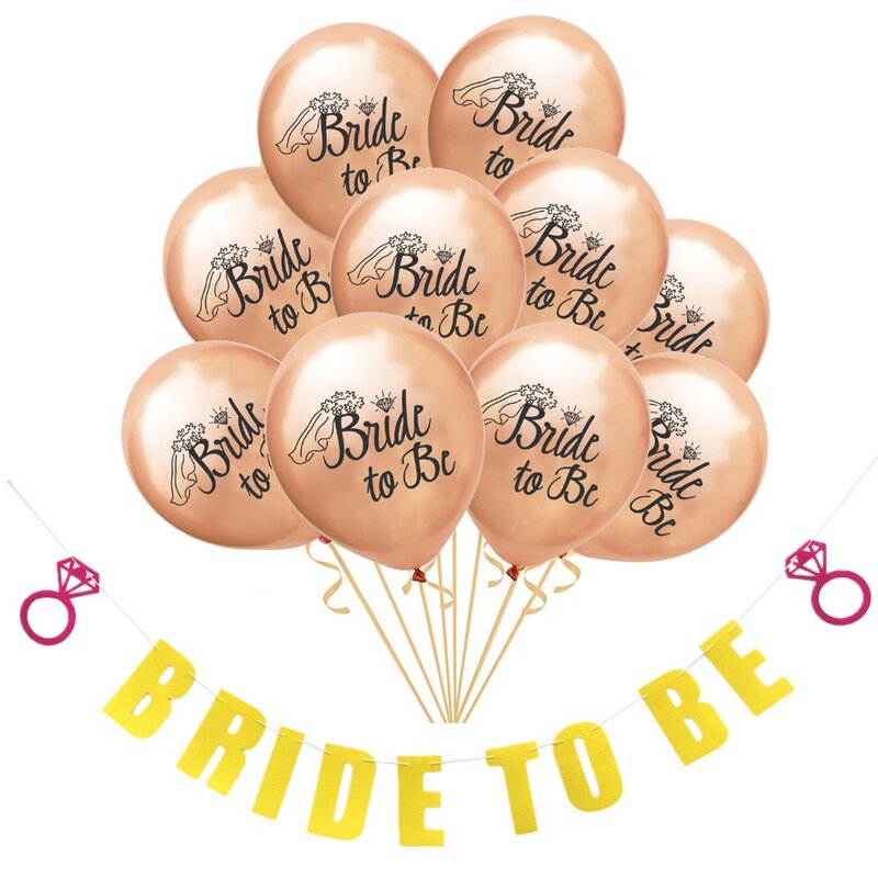 Ballons gonflables pour future mariée, 10 pièces, décorations pour fête d'anniversaire, bannière pour enfants et adultes, cadeaux de mariage