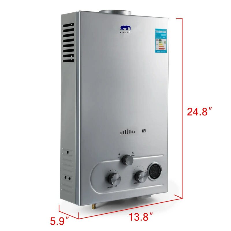 (CA) calentador de agua portátil envío gratis de Venta caliente CE Lgp Instant/Tankless 6-18L GLP calentador de agua caliente propano inoxidable 2800pa