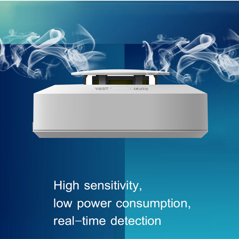 Sensor de alarma de humo inalámbrico para el hogar, sistema de alarma de seguridad RF GSM, 433MHz