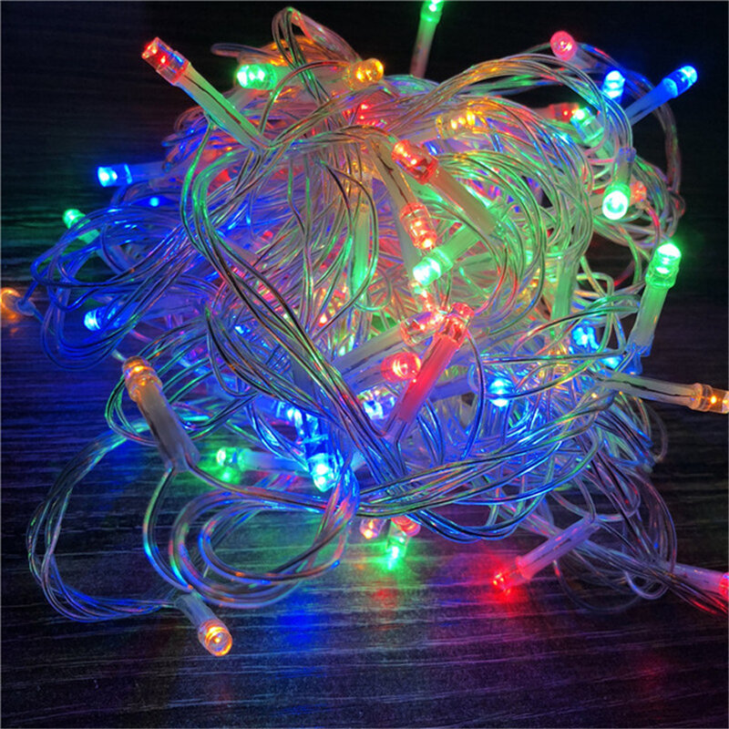 20m 200 diodos emissores de luz 110v 220v conduziu a luz colorida da corda do feriado conduziu a iluminação de natal/casamento/festa luces decoracion luzes brilho
