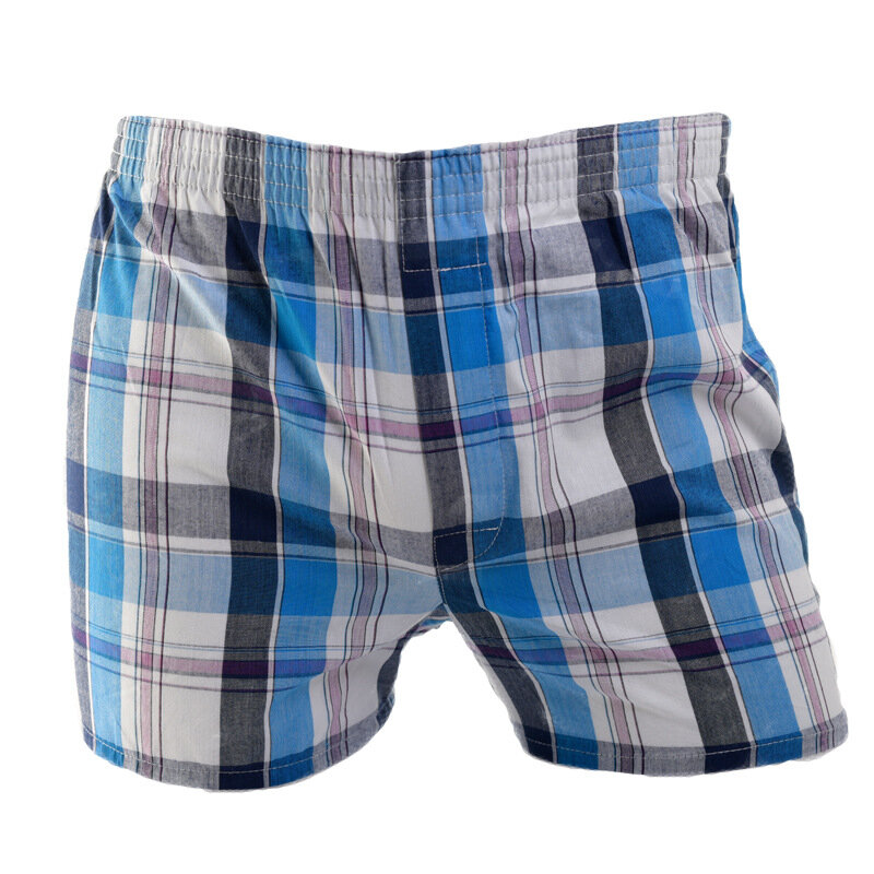 10pcs/Lot Boxer Men Underpants Plaid Underwear Man Cotton Loose Woven Men's Family Panties Comfort Male Shorts Boxers For Men