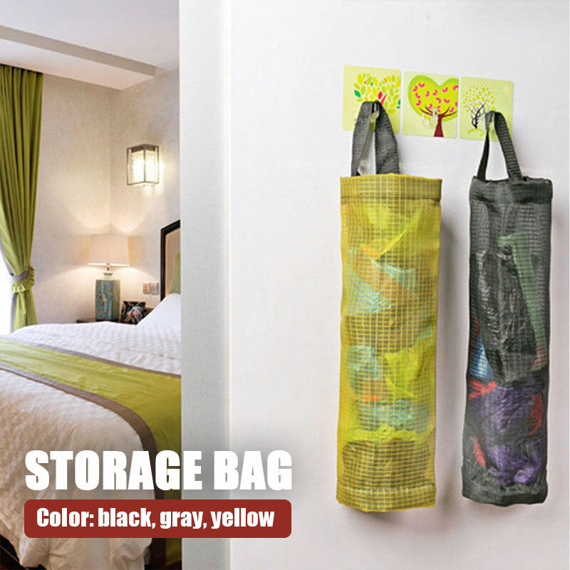 Grocery Bag Holder Grocery Storage Bag Storage Dispenser Wall Mount Plastic Bag Container Convenient Terylene Portable