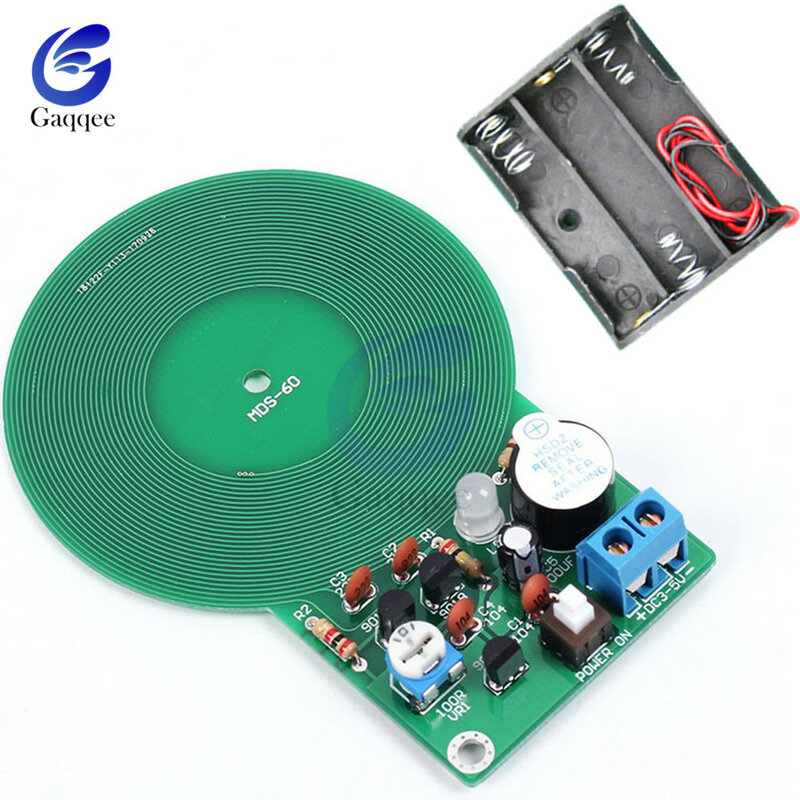 DC 3V-5V Metal Detector Electronic 60mm Non-contact Sensor Board Module Electronic Part Metal Detector With Battery Case DIY Kit