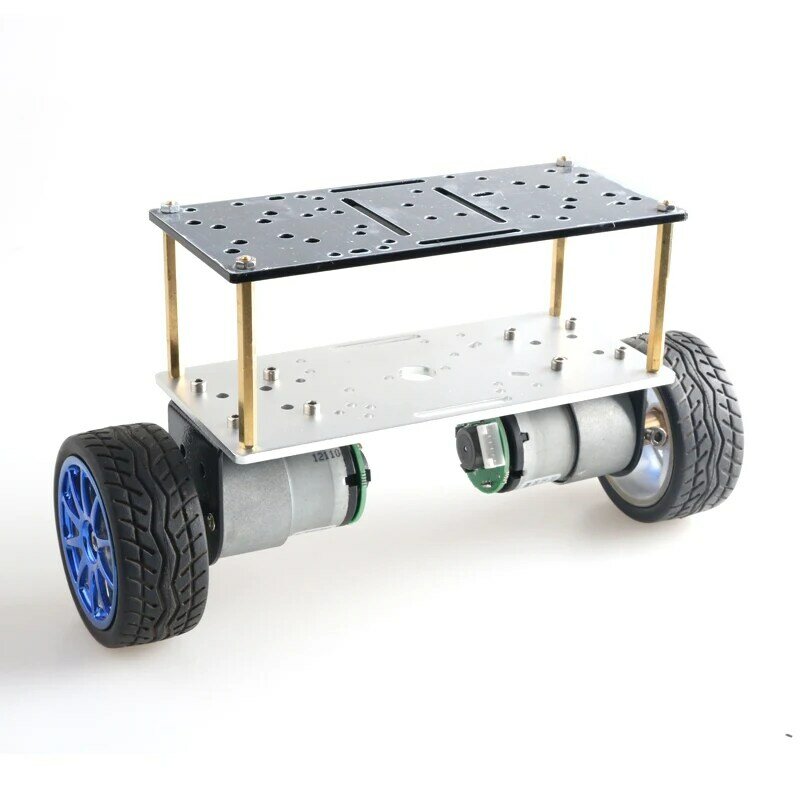 Kit de chasis de coche inteligente de equilibrio de dos ruedas, doble placa, 2WD, dos rondas de auto-equilibrio, Motor de cc 12V