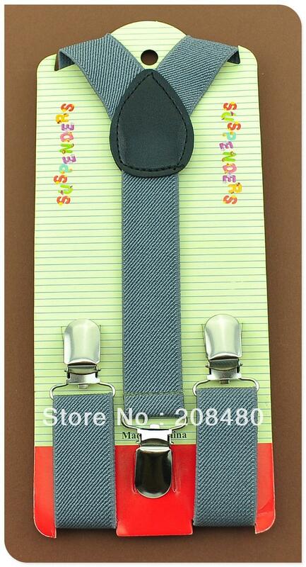 Bretelles élastiques pour enfants, Shipping-2.5x65cm "gris", pour garçons et filles, fines, vente en gros et au détail