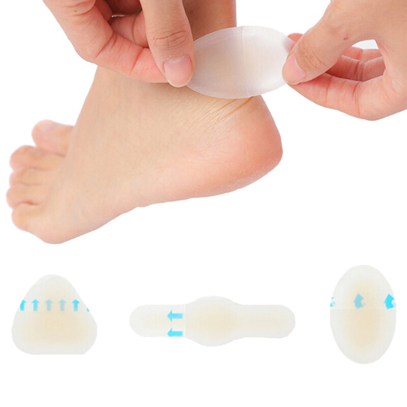 4pcs 12Styles Silicone Gel Soft Heel Sticker Adhesive Hydrocolloid Gel Blister Plaster Anti-wearing Heel Sticker Pedicure Patch